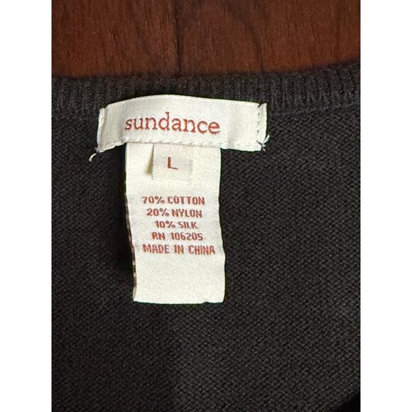 Sundance Womens Embroidered Cardigan Sweater Size Large Front Button 3/4 Sleeves - Picture 4 of 14